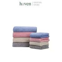 ราคา Haven ผ้าขนหนู Microfiber ดูดซับน้ำได้ดี ป้องกันเชื้อแบคทีเรีย รุ่น Nano Velvet Emily Emboss COD (1732154831147468460)