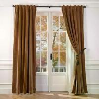 ราคา ผ้าม่าน Velvet Blackout, Lazzzy, ผ้าม่าน ฉนวนกันความร้อน สีน้ำตาล, ผ้าม่าน 84 ห้อง, ผ้าม่านนุ่มพิเศษ, สไตล์หรูหรา, สำหรับห้องนั่งเล่นและห้องนอน, พร้อมกระเป๋าใส่ก้านธง, 2 แผง, ยาว 84 นิ้ว, สีน้ำตาลทอง 