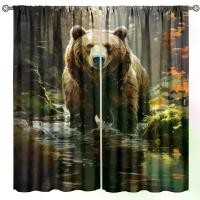 ราคา ผ้าม่าน หน้าต่าง พิมพ์ลายหมีป่าน สีน้ำตาล ผ้าม่าน ห้องครัว ผ้าม่าน ห้องนั่งเล่น สำหรับ หน้าต่างห้องนั่งเล่น ผ้าม่านโทนสีดำ ผ้าม่านป้องกันความเป็นส่วนตัว สำหรับห้องนอนและห้องนั่งเ (1732022414550141838)