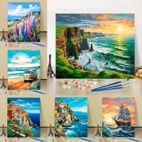 ราคา เพ้นท์โดยตัวเลข, HAMLET, ทะเล, ภาพวาดสีน้ำมันดิจิตอล, ภาพวาด DIY, ภาพวาดบนผ้าใบ, ระบายสีตามตัวเลข, ตกแต่งภาพวาด (1730560689335535726)