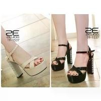 ราคา รองเท้าส้นสูง 5 นิ้ว เสริมหน้า 2 นิ้ว รัดข้อ คาดสายไขว้ ส้นแต่งอะไหล่เพชร COD (1731850614306342257)