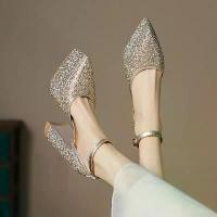 ราคา รองเท้าแต่งงานคริสตัลสีทองแชมเปญ, รองเท้าเจ้าสาวใหม่, ปลายแหลมเพชรเต็ม, แพลตฟอร์มกันน้ำ, ส้นหนา, รองเท้าส้นสูง, รองเท้าแต่งตัว, 2023 (1732171868855764444)