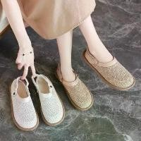 ราคา รองเท้าแตะคนท้อง พื้นนุ่ม ปิดนิ้วเท้า 2 ทาง สำหรับผู้หญิง สไตล์ฤดูร้อน กลางแจ้ง ตาข่ายระบายอากาศ แบน สลิปออน ขี้เกียจ รองเท้าแตะลำลอง HK รองเท้า ผ้าใบ รองเท้าส้นสูง นิ้ว (1731710898303239694)