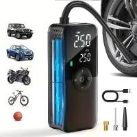 ราคา ปั๊มลมไฟฟ้าแบบพกพา 150PSI พร้อมไฟอันตราย SOS และฟังก์ชั่นลบอากาศ ปั๊มลม 250PSI เหมาะสำหรับรถยนต์ จักรยาน รถจักรยานยนต์ ลูกบอล ดีไซน์กะทัดรัด แบตเตอรี่แบบชาร์จไฟได้ สีดำ เติมลมยาง (1732347335263159590)