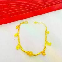 ราคา สร้อยข้อมือ Fasha ทองโบราณ ประกายเด้ง Di Zhu ลูกบอล ทำจากทองแดง ชุบทอง สร้อยข้อมือ Fulu ทองหัก (1732374593779369149)