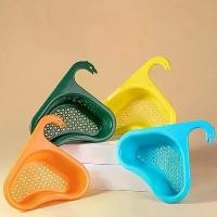 ราคา ตะกร้ารูปหงส์ มัลติฟังก์ชั่น 1 ชิ้น ตะกร้าระบายน้ำอ่างล้างจาน พร้อมตาข่ายกรองสามเหลี่ยมติดตั้งก๊อกน้ำ รูระบายน้ำเจาะรู กล่องเก็บพลาสติกที่ปลอดภัยสำหรับอาหาร เหมาะสำหรับผลไม้ ผัก (1732116450734015538)