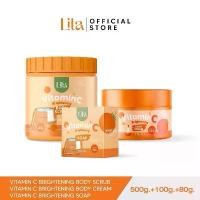 ราคา [โปรไลฟ์สด] สครับส้ม VitC+บูสเตอร์VitC X10+สบู่VitaminC (1731332330936240685)