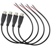 ราคา สาย USB C Pigtail 2 Core, 4-Pack, USB 2.0 ปลั๊กตัวผู้ 2 พิน, สาย Pigtail DIY, 5V 3A, 22AWG, สายไฟ USB C, สีดำ, ความยาว 9.8 นิ้ว / 25 ซม. (1732290707790596058)