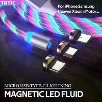 ราคา สายชาร์จแม่เหล็ก, TBTIC, สายไฟ LED ของไหล, การชาร์จอย่างรวดเร็ว 2.4A, Micro USB และ Type C Lightning, สำหรับ Samsung, OPPO, VIVO, Huawei, Xiaomi, iPhone, พร้อมสาย 1 เส้นและ 1 ปลั๊ก (173230029511114884