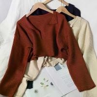 ราคา เสื้อไหมพรมเอวลอยสีพื้น เสื้อแขนยาวผู้หญิงเกาหลี สเวตเตอร์ (1730007765512063734)