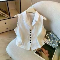 ราคา เสื้อแขนกุด ทรงหลวม ใส่หน้าร้อน กระชับสัดส่วน เสื้อกั๊กขนาดเล็กอเนกประสงค์ คอปกโปโล เสื้อผูกหลัง ไร้ โครง ผ้า นุ่ม ใส่ สบาย เสื้อ แขนยาว ลูกไม้ กระดุม หน้า ยืด คอปก สเวตเตอร์ (1732104104970782411)