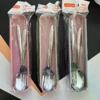 ราคา (ยกโหล 12 ชิ้น) No.468 ชุดช้อนส้อมพร้อมกล่องเก็บ เครื่องครัว ช้อน ส้อม (1732269054200874921)