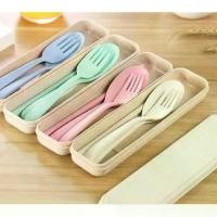 ราคา กล่องใส่โต๊ะ 1 ชุด มีช้อน ส้อม ตะเกียบ วัสดุฟางข้าวสาลี 3 ชิ้น (1732297799763003099)