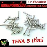 ราคา น็อตเลสแคร้งเครื่อง เทน่า /ชุดน็อต สแตนเลส TENA NEW 5 เกียร์ ( 17 ตัวครบชุด เลสแท้100% ) น็อตแท้ง (1732278284069078827)