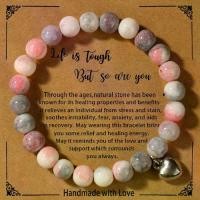 ราคา สร้อยข้อมือสำหรับผู้หญิง, เครื่องประดับ TK, หินสีชมพูม้าลายเทียม, สแตนเลส, จี้หัวใจ, การรักษาทางอารมณ์, รายการขนาดเล็ก (1732056838349882667)