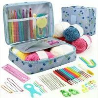 ราคา ชุดโครเชต์ 58 ชิ้น เหมาะสำหรับผู้เริ่มต้น ชุดตะขอโครเชต์ พร้อมเส้นด้าย เข็มโครเชต์ตามหลักสรีรศาสตร์ เครื่องมือ อุปกรณ์ถัก DIY (1732168566477195062)
