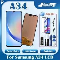 ราคา ชุดประกอบตัวนับหน้าจอสัมผัสจอ LCD, ขนาด 6.6 นิ้ว, เข้ากันได้กับ Samsung Galaxy A34 (รุ่น: A346/A346E/A346B/A346M), ชุดซ่อมเปลี่ยนหน้าจอ LCD เต็มรูปแบบ, [ของขวัญฟรี: เครื่องมือ + กระจกนิรภัย + กาว] (17