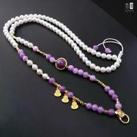 ราคา สร้อยคอหอยมุก แฮนด์เมดแท้ ชุดสีม่วง ลูกปัดกลม สีม่วงอ่อน จี้พระพุทธรูป เชือก โซ่ ปลดเร็ว หัวเข็มขัดสะดวก Taijia (1731464556365973144)