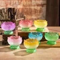 ราคา เชิงเทียนแก้วลายดอกบัว สำหรับใช้ในบ้าน โคมไฟเนยแก้วสีสันสดใส พร้อมขาตั้งเทียนกันลมแบบบูรณาการ เหมาะสำหรับโคมไฟเนยถวายพระพุทธเจ้า เทียน เทียน (1731960794363299307)