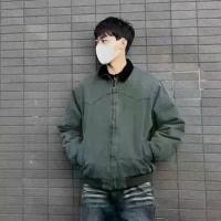 ราคา เสื้อแจ็คเก็ต Workwear สไตล์อเมริกันสำหรับผู้ชาย, เสื้อโค้ททรงหลวมวินเทจ, เสื้อแจ็คเก็ตเบสบอลมอเตอร์ไซค์ลำลองสำหรับคู่รัก (1732386969005622702)