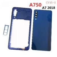 ราคา Leygo-เคสโทรศัพท์สำหรับ Samsung Galaxy A750 A7 2018 SM-A750F A750F กรอบกลาง ฝาหลังแบตเตอรี่ แก้ว ที่ใส่ถาดซิมการ์ด (1729967521278953642)