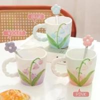 ราคา แก้วมัคเซรามิค แก้วLilyพร้อมช้อนดอกไม้ พร้อมส่งแก้วมัค Mug (1732190519560275987)
