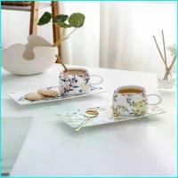ราคา Flower02shop พร้อมส่ง ins แก้วกาแฟ ชุดของขวัญ ถ้วยกาแฟ แก้วเซรามิก แก้วลายดอกไม้ พร้อมจานรองและช้อนสีทอง แก้ว แก้วน้ำ แก้วชา (1729759399444712079)