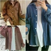 ราคา [พร้อมส่ง] พร้อมส่ง เสื้อแขนยาว เสื้อเชิ้ต ผ้าลูกฟูก แจ็คเก็ต oversize กันแดด เกาหลี (1731509517085607620)