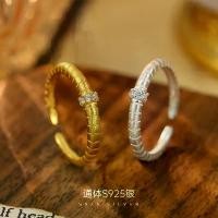 ราคา แหวนแฟชั่น, Rongshuxia, S925 เงิน, ราคาไม่แพงและหรูหรา, ฝังเพชร, ผ้าซาติน, แปรง, สำหรับผู้หญิง, สไตล์วินเทจ, ช่องระดับไฮเอนด์, แหวนนิ้วชี้ปรับได้ (1731992499037635594)