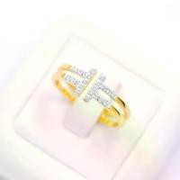 ราคา แหวนเพชร T ก้านคู่ เพชรแท้เกสร 0.13ct ทองแท้ 37.5% (9K) 2.4g BME967 (1732178213552031607)