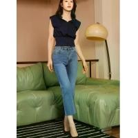 ราคา T3120 กางเกงยีนส์ผู้หญิง ทรงขาม้า 5 ส่วนเอวสูง TBY Jeans (1731229127884966878)