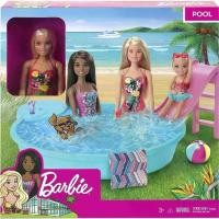 ราคา Barbie Doll Blonde Pool Playset with Slide and Accessories ตุ๊กตาบาร์บี้และสระว่ายน้ำพร้อมสไลเดอร์ ของแท้ (1729961077416102116)