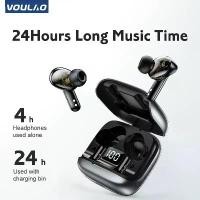 ราคา [COD] Voulao หูฟังไร้สาย TWS Bluetooth5.3 headset หูฟังบลูทูธ ไร้สายหูฟัง Noise-Cancellation Support IOS Android หูฟังบลูทูธไร (1732029188649420202)