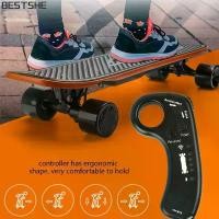 ราคา {bestshe} สเก็ตบอร์ดสี่ล้อไฟฟ้า Longboard รีโมทคอนโทรล W/ Power Indicator (1732210206440392569)