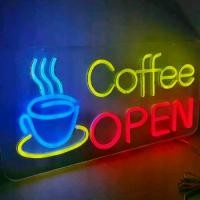 ราคา ป้ายไฟ LED COFFEE OPEN ป้ายไฟ LED ป้ายไฟวิ่ง แบบมี สกินสี สีสันสดใสสวยงาม ป้ายไฟสำรับตกแต่งหน้ากาแฟ ร้านกาแฟสด ขนาด 60x30cm (1731912438671051282)