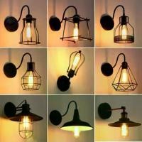 ราคา โคมไฟติดผนังอุตสาหกรรม (ไม่รวมหลอดไฟ) Retro E27 โคมไฟติดผนังโคมไฟติดผนังสีดำสำหรับ Headboard Bedroom Coffee (1732178984733673811)