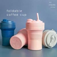 ราคา No Plastic Shop Foldable coffee cup แก้วกาแฟพับได้ดีไซน์ใหม่ (1731933073607723005)