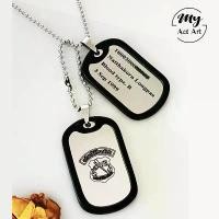 ราคา ป้ายห้อยคอ Dog Tag ทหาร แท๊ก 2ชิ้น สร้อยคอ จี้แท๊ก สลักชื่อ สแตนเลสแท้ ลอกยินดีคืนเงิน ขายดี (1731527636783761132)