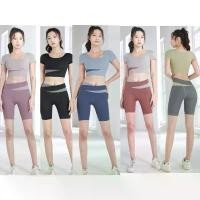 ราคา (YOGA-D-633#)กางเกงโยคะขาสั้น กางเกงเลกกิ้ง กางเกงออกกำลังกายผู้หญิง ทรงสวย ผ้านิ่มใส่สบาย (1732297010521867873)