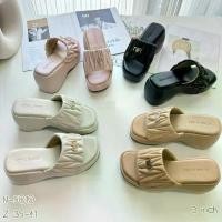 ราคา Niwa Shoes รองเท้าเสริมส้น รองเท้าแฟชั่น รหัสสินค้า N-5010 รองเท้าส้นโอ่ง สูง 3 นิ้ว ขายร้อน (1732136494543964149)