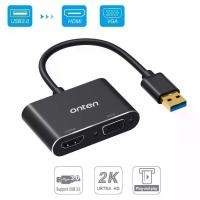 ราคา Onten Otn-5201B - Usb 3.0 To Hdmi And Vga Display Adapter Converter USB 3.0 TO HDMI/VGA ONTEN (1729741737493957317)