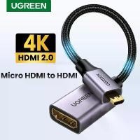 ราคา พร้อมส่ง. UGREEN Micro HDMI to HDMI Converter Adapter, HDMI to Micro HDMI Male to Female Supports 4K 3D 1080P Ethernet ARC for Raspberry Pi 4, Hero 5 6 7, BlackBerry Playbook, Ta (1731384894054237237)