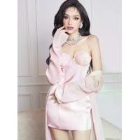 ราคา ชุดเดรส+เสื้อคลุม แต่งเพชร สีชมพู Glamdoll Size S-M (1732339971107357863)