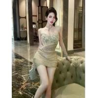 ราคา ชุดเดรส เกาะอก สีทอง เพชร Size S,L (1732340747072865447)