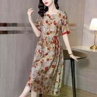 ราคา ชุดเดรส Midi สำหรับผู้หญิง, วัสดุผ้าไหมลายดอกไม้, แขนสั้นพับ, สไตล์วินเทจเกาหลี, เหมาะสำหรับงานปาร์ตี้และชุดราตรี, แฟชั่นฤดูร้อน, หรูหราและสง่างาม, ชุดพรหม, 2025 (1731312063286707926)