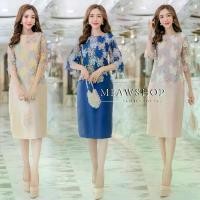 ราคา เดรสลูกไม้ทรีโทน คอกลมสีพาสเทล M-6XL ชุดเดรส ชุดไปงาน ชุดออกงาน ชุดคุณแม่ ชุดแม่เจ้าสาว ชุดแม่เจ้าบ่าว ชุดงานบุญ ชุดงานบวช ชุดเพื่อนเจ้าสาว ชุดไปงานเลี้ยง ชุดไปงานเลี้ยง ชุดสาวอวบ อ้วน BBS (1729639609