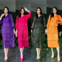 ราคา ชุดเดรส อัดพลีท AA Premium แต่งชายระบาย สวยงาม คุณค้าที่มหาราณี คู่ควรคร้าาาา ตัวเดรส ความยาวกำลังดี พิมพ์ลายเลเซอร์สีทอง (1731963959691610474)