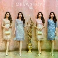 ราคา #504 ชุดเดรสลูกไม้ ประกายเงางาม ลุคหรูหรา ดูแพง ชุดไปงาน ชุดออกงาน ชุดเดรส เดรสสั้น เดรสลูกไม้ เดรสสาวอวบ งานป้าย Amor (1729576982539635230)