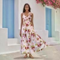ราคา ชุดเดรส Cami ฤดูร้อน, สำหรับผู้หญิง, พิมพ์ลายดอกไม้และลายสก๊อต, แขนกุด, สายสปาเก็ตตี้, การออกแบบไขว้หลัง, ความยาวยาว, ชุดเดรสสายเอ (1731945504102843758)