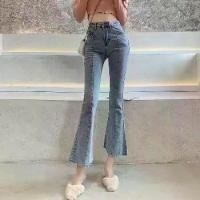 ราคา กางเกงยีนส์ขาม้าเอวสูงมาก ยีนส์ขาม้ายืดผ้านิ่มใส่สบายกระชับหุ่น กางเกงยีนส์ สไตล์เกาหลี #811 (1730489575422527609)